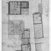 Photographic copy of annotated first floor plan of Whitefoord House