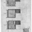 Photographic copy of second and top floor and roof plans of Whitefoord House