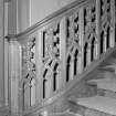 Interior.
Detail of 'Gothic' balustrade of staircase.