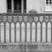 Detail of cast iron railings to S of main house.