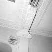First floor landing, ceiling, decorative plasterwork and Doric pilaster, detail