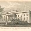 Photographic copy of engraving insc: 'New Merchant Maiden Hospital, Lauriston Lane. Drawn by Tho.H.Shepherd.  Engraved by J. Henshall'.  Copied from Modern Athens.
