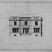 Photographic copy of architectural drawing showing elevation of principal front of Bowhill Country House, Selkirk