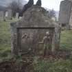 View of headstone dated 1764, Old Fintry Parish Churchyard.
