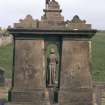 View of monument with statue and urn 1847, Slamannan Parish Churchyard.