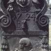 Detail of headstone dated 1724, Holy Rude, Stirling.