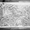 Photographic copy of rubbing showing fragment of Tarbat no.1 cross slab, Tarbat Parish Church. The fragment is now in the National Museum of Scotland, X.IB 190.