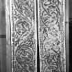 Photographic copy of two rubbings showing the lower interlacing panels from the face of Hilton of Cadboll Pictish symbol stone, originally from Hilton of Cadboll, now in the National Museums of Scotland.