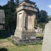 View of pedestal monument, Strathblane parish churchyard.