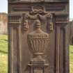 View of headstone with depiction of urn, Urr  Parish Church.