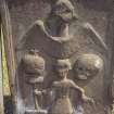 View of headstone to R Clyth and Jean Welch 1745, Urr Parish Churchyard.