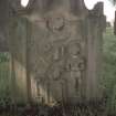 View of headstone to Robert Miller d. 1772, Dalgarnock Church.