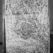 Photographic copy of rubbing showing detail of the face of the Picardy Stone Pictish symbol stone, Myreton Farm, Insch, Aberdeenshire.