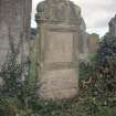 View of headstone to J. McTaggart d. 1743, Kirkcowan Parish Churchyard.