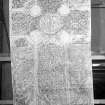 Photographic copy of rubbing showing face of Meigle no. 1 Pictish cross slab.