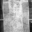 Photographic copy of rubbing showing reverse of Nigg Pictish cross slab.