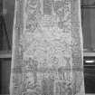 Photographic copy of rubbing showing face Pictish cross slab, originally from Woodrae Castle, Angus, now at National Museums of Scotland.
