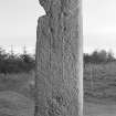 View of face of Maiden Stone Pictish cross slab.