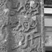 Front detail of Boar Stone of Gask Pictish cross slab.