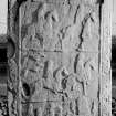 Back detail of St Orland's stone Pictish cross slab.
