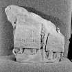 View of Rosemarkie sculptured stone fragment.