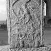 Detail of reverse of Pictish cross slab, Elgin Cathedral.