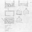 St Kilda Village, Storehouse. Survey plan of south elevation, ground and first floor plans. Scanned image. 
Titled: ' Storehouse, Village Bay, St Kilda'.
