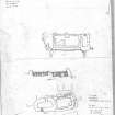 St Kilda, Village Bay. Survey drawings of (1) House 8 and Blackhouse I, and (2) Blackhouse E. 
