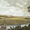 Photographic copy of painting showing view of the town of Banff with Duff House and The New Bridge.