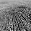 Looking up Sauchiehall Street from West Glasgow, Lanarkshire, Scotland. Oblique aerial photograph taken facing East. 
