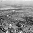 General View Falkirk, Stirlingshire, Scotland. Oblique aerial photograph taken facing North. Falkirk Ironworks (closed 1970s, now demolished) is in the centre of the image. Castlelaurie Ironworks beyond on the other side of the Forth and Clyde Canal.