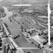 Queen's Dock  Glasgow, Lanarkshire, Scotland. Oblique aerial photograph taken facing North/West. This image was marked by AeroPictorial Ltd for photo editing.