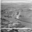 King George V Dock from NW Govan, Lanarkshire, Scotland. Oblique aerial photograph taken facing South. This image was marked by AeroPictorial Ltd for photo editing.