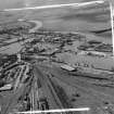 General View of docks Grangemouth, Stirlingshire, Scotland. Oblique aerial photograph taken facing West. This image was marked by AeroPictorial Ltd for photo editing.