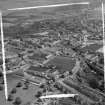 General View of factories Dunfermline, Fife, Scotland. Oblique aerial photograph taken facing South. This image was marked by AeroPictorial Ltd for photo editing.