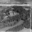 Pitlochry, Atholl Palace Hotel in centre Moulin, Perthshire, Scotland. Oblique aerial photograph taken facing North/West. This image was marked by AeroPictorial Ltd for photo editing.