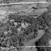 Pitlochry, views with Atholl Paalce Hotel in centre Moulin, Perthshire, Scotland. Oblique aerial photograph taken facing North. This image was marked by AeroPictorial Ltd for photo editing.