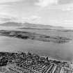 Looking to Isle of Arran Largs, Ayrshire, Scotland. Oblique aerial photograph taken facing West. 