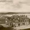 Oblique aerial view of the Royal and Ancient Golf Club House, St Andrews.