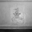 First floor, great hall, fireplace, chimney-piece, coat of arms, detail