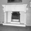 First floor, dining room, fireplace, detail