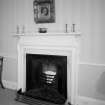 Second floor dining room, detail of fireplace