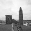 Alloa, Thistle Brewery, Roof
View from NE showing the  flat roof area above the Brewhouse replaced after storm damage in the January 1968. Note the brick tower housing the Malt Mill and the chimney from the Brewhouse