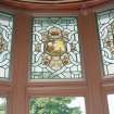 Ground floor, bar (former drawing room), stained glass, detail