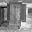 Detail of cupboard on North side of farmhouse kitchen.