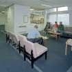 Ground floor, general view of seated area in entrance hall, Bellshill Maternity Hospital.