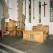 Detail of communion table and pulpit