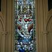 Detail of central stained glass window of the Ascension