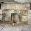 View of kitchen fireplace