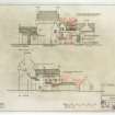 Photographic copy of elevations showing details of demolition and alterations.